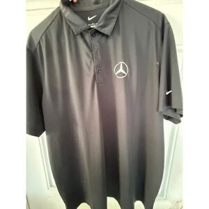 Nike Golf Mercedes-Benz Polo Shirt Mens XL Black Short Sleeve Performance Top